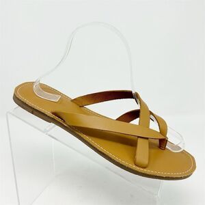 Madewell Women's Leather Slip On Thong Sandals Brown Size 9.5 Summer Casual
